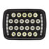 36450 by UNITED PACIFIC - Headlight - 22 High Power, LED, RH/LH, 5 x 7" Rectangle, Black Housing, High/Low Beam, with Bright White 12 LED Position Light Bar