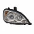 31257 by UNITED PACIFIC - Projection Headlight Assembly - RH, Chrome Housing, High/Low Beam, H7/H1/3157 Bulb, with Signal Light and LED Position Light Bar