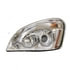 31286 by UNITED PACIFIC - Projection Headlight Assembly - LH, Chrome Housing, High/Low Beam, H7/H1/3157 Bulb, with Signal Light and Dual LED Position Light Bar