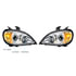 31346 by UNITED PACIFIC - Projection Headlight Assembly - RH and LH, Chrome Housing, High/Low Beam, H7, 1157 Bulb, with Signal Light