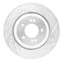 631-03062R by DYNAMIC FRICTION COMPANY - Brake Rotor - Drilled and Slotted - Silver