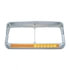 32500 by UNITED PACIFIC - Headlight Bezel - LH, Sequential, LED, Rectangular, Dual, with Visor, Amber LED/Amber Lens