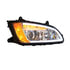 32780 by UNITED PACIFIC - Projection Headlight Assembly - RH, Chrome Housing, High/Low Beam, H7/HB3 Bulb, with Amber LED Signal/Parking Light and White LED Position Light Bar