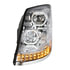 35749 by UNITED PACIFIC - Headlight Assembly - LED, LH, Chrome Housing, High/Low Beam, with 18 LED Amber Signal (Sequential), 100 LED White DRL, 6 LED Side Marker