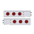 61762 by UNITED PACIFIC - SS Competition Series Spring Loaded Rear Light Bar with 2.5" Bolt Pattern - Stop/Turn/Tail Light, Red LED and Lens, Pair, With Chrome Flat Bezels, 7 LED per Light