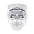 70780B by UNITED PACIFIC - Manual Transmission Shift Knob - Chrome, Skull Biker Design, 1/2"-13 Thread-on