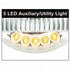 S2005LED by UNITED PACIFIC - Headlight - RH/LH, 5-3/4", Round, Chrome Housing, High/Low Beam, Crystal H4 Bulb, with 5 Amber LED Position Light