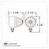 39589 by UNITED PACIFIC - Marker Light - Reflector, Single Face, LED, Assembly, 17 LED, Red Lens/Red LED, Chrome-Plated Steel, Watermelon Design
