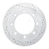 631-48092R by DYNAMIC FRICTION COMPANY - Brake Rotor - Drilled and Slotted - Silver