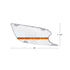 41781 by UNITED PACIFIC - Grille Air Intake - RH, Chrome, with LED Light, Amber LED/Amber Lens, for 2013+ Peterbilt 579