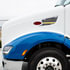 41780 by UNITED PACIFIC - Grille Air Intake- LH, Chrome, with "Glo" LED Light, Amber LED/Clear Lens, for 2013+ Peterbilt 579