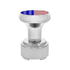 70824 by UNITED PACIFIC - Gearshift Knob - Chrome, Thread-On, with USA Flag Top Sticker & Adapter, for Eaton Fuller Style 9/10 Shifter