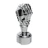 70829 by UNITED PACIFIC - Gearshift Knob - Zinc/Aluminum, Thread-On, Skull Design, with 9/10 Speed Adapter, Chrome