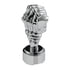 70829 by UNITED PACIFIC - Gearshift Knob - Zinc/Aluminum, Thread-On, Skull Design, with 9/10 Speed Adapter, Chrome