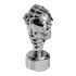 70829 by UNITED PACIFIC - Gearshift Knob - Zinc/Aluminum, Thread-On, Skull Design, with 9/10 Speed Adapter, Chrome