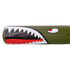 99136 by UNITED PACIFIC - Tire Checker Bat - 17", Aluminum, Military Green with P40 Warhawk Shark Mouth Decal