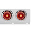 61006 by UNITED PACIFIC - Light Bar - with Visors, Stainless Steel, Red LED/Lens, 3-3/4" Bolt Pattern, Six 4" LED Abyss Lights