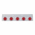 63796 by UNITED PACIFIC - Mud Flap Bracket - Top, Stainless, with Five 6 LED 2" "Glo" Lights & Visors, Red LED/Red Lens