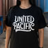 99306L by UNITED PACIFIC - T-Shirt - United Pacific Calligraphy, Black, with White Print, Cotton, Large