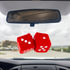 C5038R by UNITED PACIFIC - Interior Rear View Mirror Decoration - 3" x 3", Classic Fuzzy Dice, Red