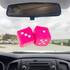 C5038P by UNITED PACIFIC - Interior Rear View Mirror Charm - 3" x 3", Pink, Classic Soft and Fuzzy Dice