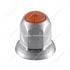 10038P50 by UNITED PACIFIC - Wheel Lug Nut Cover - 33mm Nut Size, 2" Height, Chrome Steel, Amber, Standard Shape