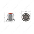 10038P50 by UNITED PACIFIC - Wheel Lug Nut Cover - 33mm Nut Size, 2" Height, Chrome Steel, Amber, Standard Shape