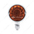 33018 by UNITED PACIFIC - Marker Light - Dark Amber, LED, Double Face, Chrome Housing, Watermelon Style