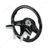 88345 by UNITED PACIFIC - Steering Wheel - 18 " dia., Glossy Black, Leather and Wood, fits 2012-2021 Peterbilt 579