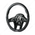 88345 by UNITED PACIFIC - Steering Wheel - 18 " dia., Glossy Black, Leather and Wood, fits 2012-2021 Peterbilt 579