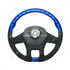 88346 by UNITED PACIFIC - Steering Wheel - 18 " dia., Indigo Blue, Leather and Wood, fits 2012-2021 Peterbilt 579