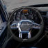 88345 by UNITED PACIFIC - Steering Wheel - 18 " dia., Glossy Black, Leather and Wood, fits 2012-2021 Peterbilt 579