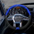 88346 by UNITED PACIFIC - Steering Wheel - 18 " dia., Indigo Blue, Leather and Wood, fits 2012-2021 Peterbilt 579