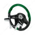 88347 by UNITED PACIFIC - Steering Wheel - 18 " dia., Emerald Green, Leather and Wood, fits 2012-2021 Peterbilt 579