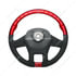 88350 by UNITED PACIFIC - Steering Wheel - 18 " dia., Candy Red, Leather and Wood, fits 2012-2021 Peterbilt 579