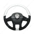 88352 by UNITED PACIFIC - Steering Wheel - 18 " dia., Pearl White, Leather and Wood, fits 2012-2021 Peterbilt 579