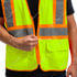 99219L by UNITED PACIFIC - Safety Vest - Yellow, Large, High Visibility, with Pocket and Zipper