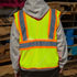 99219L by UNITED PACIFIC - Safety Vest - Yellow, Large, High Visibility, with Pocket and Zipper