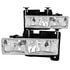 Anzo 111004 Headlight Set Crystal Headlight Set; Clear Lens w/Bulb; Chrome Housing;