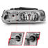 111011 by ANZO - Crystal Headlight Set; Clear Lens; Chrome Housing; Pair;