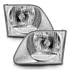 111030 by ANZO - Crystal Headlight Set; Clear Lens; Chrome Housing; Pair;