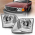 111030 by ANZO - Crystal Headlight Set; Clear Lens; Chrome Housing; Pair;