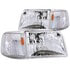 Anzo 111119 Headlight Set Crystal Headlight Set; Clear Lens; Chrome Housing; w/Corner Lights; Pair;