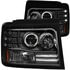 Anzo 111184 Headlight Set Projector Headlight Set w/Halo; Clear Lens; Black Housing; Pair; w/Side Marker And Parking Lights;