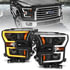 111357 by ANZO - Projector Headlight Set; Clear Lens; w/Plank Style Switchback; Black w/Amber; Pair;