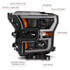 111357 by ANZO - Projector Headlight Set; Clear Lens; w/Plank Style Switchback; Black w/Amber; Pair;