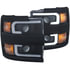 111364 by ANZO - Projector Headlight Set; Clear Lens; w/Plank Style Switchback; Black w/Amber; Black Rim; Pair;
