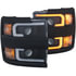 111364 by ANZO - Projector Headlight Set; Clear Lens; w/Plank Style Switchback; Black w/Amber; Black Rim; Pair;