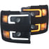 111364 by ANZO - Projector Headlight Set; Clear Lens; w/Plank Style Switchback; Black w/Amber; Black Rim; Pair;