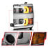 111366 by ANZO - Projector Headlight Set; Clear Lens; w/Plank Style Switchback; Chrome w/Amber; Chrome Rim; Pair;